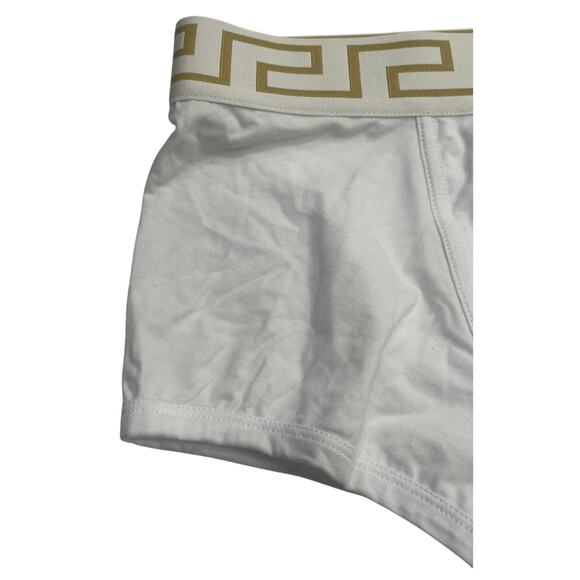 M2-19 VERSACE Men's Greca Trunks White Cotton Deadstock Size 4/30-32/S - Picture 4 of 10